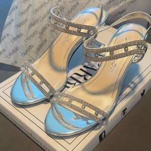 Caparros Silver Embellished Heels